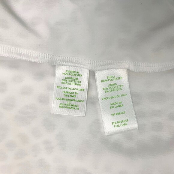 Lilly Pulitzer White Matteo One Shoulder Top Sea Urchin Terry Lace Sz XL - Picture 14 of 16